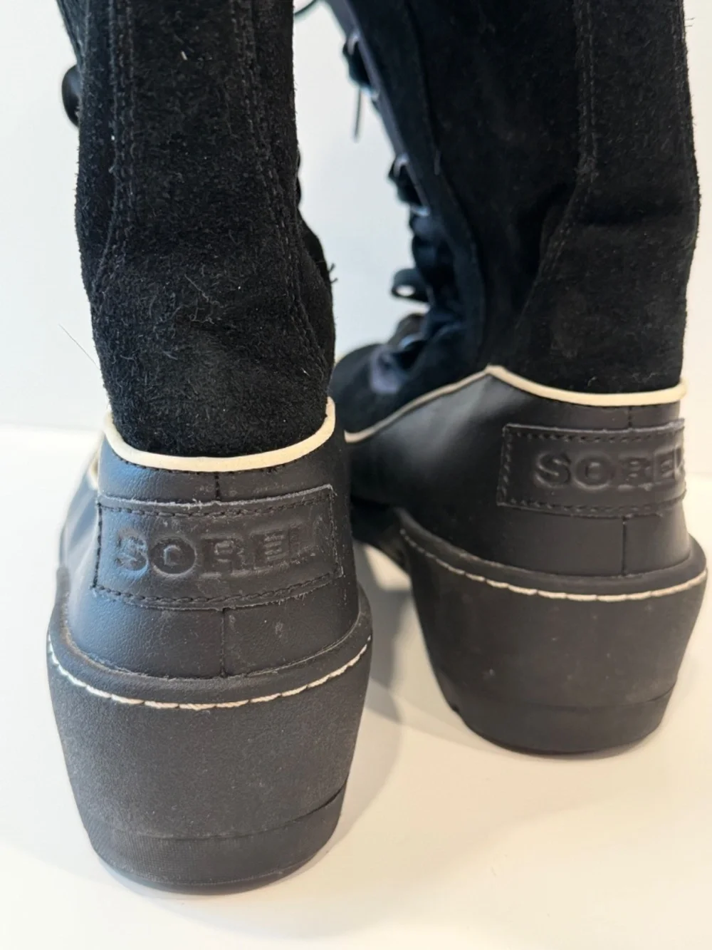 SOREL Black Suede & Faux Fur Waterproof Winter Snow Boots